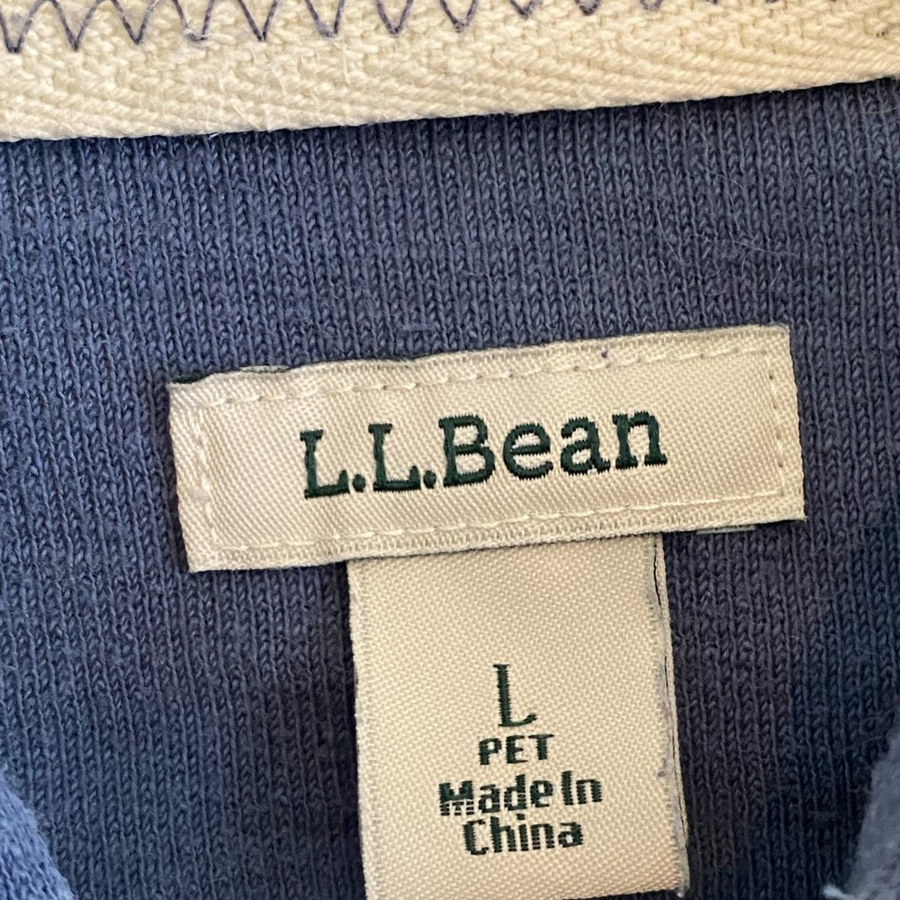 LL Bean Indigo Full-Zip Organic Cotton Lightweight Hoodie - Picture 5 of 9